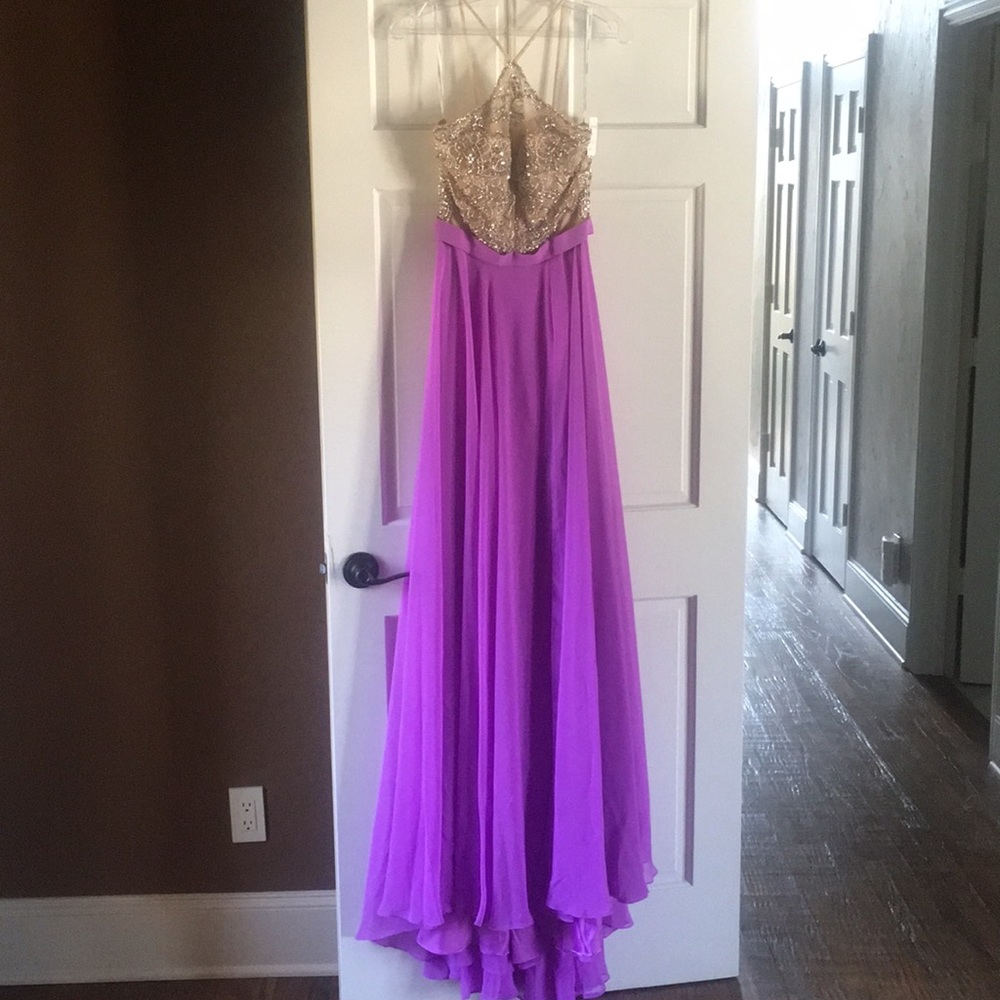 Beautiful nude and lilac prom gown
